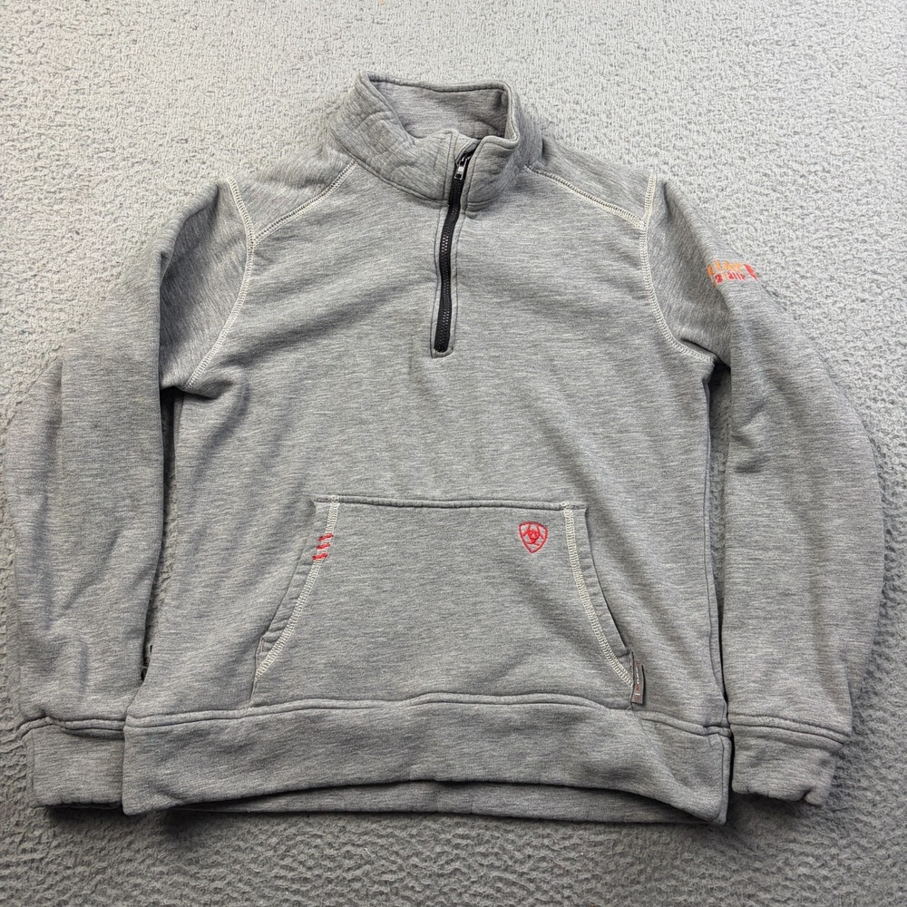 Ariat Women FR Polartec Fleece 1/4 Zip Pullover Gray Flame Resistant Size Medium